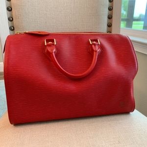 Authentic Louis Vuitton Red Epi Speedy